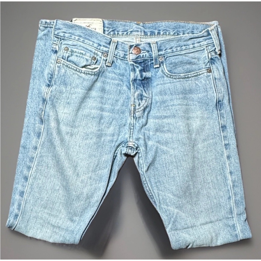 (28x32) HOLLISTER Casual Light Blue Button-fly Jeans